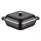 Caçarola Quadrada Tramontina Lyon Em Alumínio Revestimento Starflon Preto Com Tampa 28 cm 5,5L