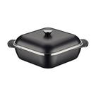 Caçarola quadrada tramontina lyon starflon preto com tampa 28 cm 5,5 L