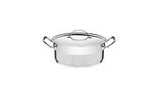 Caçarola Rasa em Aço Inox Fundo Triplo Com Tampa Plana Detalhe Satinado 24 cm 4,7 L- Tramontina Caçarola Rasa em Aço Inox Fundo Triplo Com Tampa Plana Detalhe Satinado 24 cm 4,7 L- Tramontina