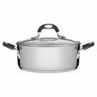 Caçarola Rasa Tramontina Astro Silicone Em Aço Inox Com Tampa de Vidro 16 cm 1.4L 62103160