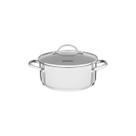 Caçarola Rasa Tramontina Una em Aço Inox com Fundo Triplo e Tampa de Vidro 16 cm 1,4 L Caçarola Rasa Tramontina Una em Aço Inox com Fundo Triplo e Tampa de Vidro 16 cm 1,4 L