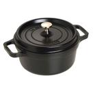 Caçarola staub redonda em ferro fundido preto 22cm 405093050