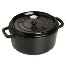 Caçarola staub redonda em ferro fundido preto 26cm 405093100