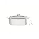Caçarola Tramontina Grano Quadrada Aço Inox Com Suporte Para Tampa De Vidro 7,3 Litros