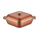 Caçarola tramontina lyon quadrada em alumínio forjado antiaderente 28cm 5,5l dourado 20963/428