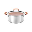 Caçarola Tramontina Romagna Aço Inox Cerâmico Marfim 20 cm 3,2 L Caçarola Tramontina Romagna Aço Inox Cerâmico Marfim 20 cm 3,2 L