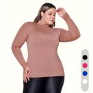 Cacharrel Feminina Plus Size Blusa Gola Alta Casual Social Cacharrel Feminina Plus Size Blusa Gola Alta Casual Social