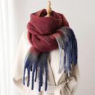 Cachecol De Inverno Em Mohair Grosso Com Franjas Para Homens E Mulheres, Xale Longo E Quente, Moda
