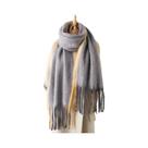 Cachecol De Inverno Em Mohair Grosso Com Franjas Para Homens E Mulheres, Xale Longo E Quente, Moda