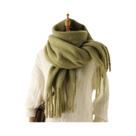 Cachecol De Inverno Feminino Em Cashmere, Manta Quente E Macia, Xale Longo Com Franjas Grandes