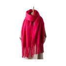 Cachecol De Inverno Feminino Em Cashmere, Manta Quente E Macia, Xale Longo Com Franjas Grandes