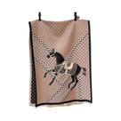 Cachecol De Inverno Feminino Grosso E Quente De Pashmina Jacquard Dupla Face Com Estampa De Cavalo,