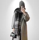 Cachecol de Lã feminino Grosso para Inverno cores clássicas Cor:Preto