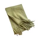 Cachecol De Luxo Feminino Em Cashmere, Xale Grosso E Quente Com Franjas Clássicas, Cor Sólida,
