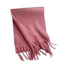 Cachecol De Luxo Feminino Em Cashmere, Xale Grosso E Quente Com Franjas Clássicas, Cor Sólida,