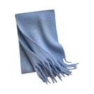 Cachecol De Luxo Feminino Em Cashmere, Xale Grosso E Quente Com Franjas Clássicas, Cor Sólida,