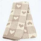 Cachecol em Tricot com Estampa de Coração