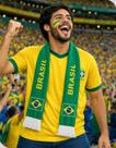 Cachecol Faixa Brasil Copa 2026 Hexa Verde Amarelo com Franjas para Torcedor Futebol Copa do Mundo