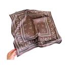 Cachecol Feminino De 70cm Com Estampa De Poá E Floral, Em Cetim Macio, Quente Para Outono/Inverno,