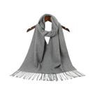 Cachecol Feminino De Cashmere Grosso Com Franjas, Cor Sólida, Logotipo Personalizado, Xale De Moda