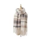 Cachecol Feminino De Cashmere Xadrez Quente E Macio Com Borlas, Manta Longa De Inverno Tipo Poncho