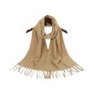 Cachecol Feminino De Caxemira Grosso Com Borla, Cor Sólida, Logotipo Personalizado, Xale Da Moda