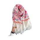 Cachecol Feminino De Caxemira Para Inverno, Luxuoso E Quente, Com Borlas Grossas E Bordado, Xale