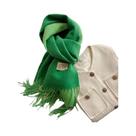 Cachecol Feminino De Caxemira Quente Para Inverno, Estilo Coreano, Tricotado, Cor Sólida, Dupla