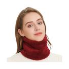 Cachecol Feminino De Inverno Corta-Vento De Pelúcia, Gola Tubular De Cor Sólida, Máscara De Esqui