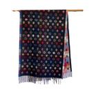Cachecol Feminino De Inverno Quente Com Estampa Floral Em Cashmere Sintético, Xale Confortável Dupla