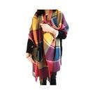 Cachecol Feminino De Inverno Quente E Grosso Com Padrão Xadrez Imitação Cashmere, Xale Da Moda Para