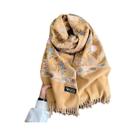 Cachecol Feminino De Inverno Quente Em Caxemira Pashmina Com Bordado, Xale Grosso Elegante Bufanda
