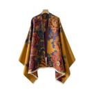 Cachecol Feminino Estampado Floral Em Imitação De Cashmere, Quente, Estilo Étnico, Elegante E À