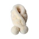 Cachecol Feminino Grosso De Pelúcia Com Cruzamento, Gola Térmica De Inverno Em Pele Sintética De