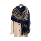 Cachecol Feminino Grosso E Quente De Mistura De Caxemira Com Poncho Capa Bordado Com Flores