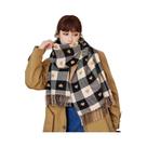 Cachecol Feminino Grosso Xadrez Grande Com Corações, Manta Confortável Para Outono Inverno Cachecol Feminino Grosso Xadrez Grande Com Corações, Manta Confortável Para Outono Inverno
