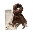 Cachecol Feminino Longo De Lã Quente Para Inverno, Xale De Caxemira, Pashmina Sólida, Hijab, Lenço