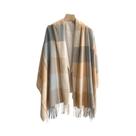 Cachecol Feminino Quente De Cashmere Xadrez, Xale De Viagem De Inverno, Manta Grossa De Pashmina Com
