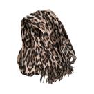 Cachecol Feminino Quente E Grosso De Imitação De Cashmere Com Estampa De Leopardo E Franjas, Xale