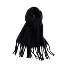 Cachecol Feminino Rosa Quente De Caxemira, Manta Grossa E Macia De Pashmina, Xale Longo Com Borlas