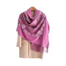 Cachecol Floral Feminino Quente 70x210cm, Xale De Caxemira Sintética, Pashmina Grossa De Inverno Com