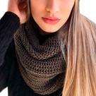 Cachecol gola lã feminina masculina maxi tricot duas voltas