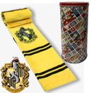 Cachecol Harry Potter Zona Criativa Embalagem Lata Grifinoria Sonserina Lufalufa Corvinal Original Hogwarts Presente