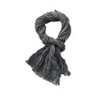 Cachecol Masculino Preto De Algodão E Linho Amassado, Quente Para Outono/Inverno, Xale Macio,