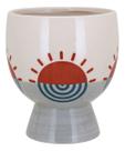 CACHEPÔ CERÂMICA 15x13x13cm BEGE VASO DECORATIVO PLANTA