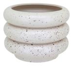 CACHEPÔ CERÂMICA VASO DECORATIVO PLANTA 16x20x20cm MARFIM