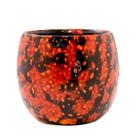 Cachepo em Cerâmica Bojudo Giga Preto/Coral 22,5x19cm