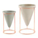 Cachepô em Cimento c/ Suporte Rose Gold G
