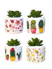 Cachepo Kit c 4 Vasinho de Ceramica para Suculenta Redondo - Decore Casa