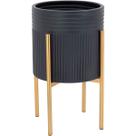 CACHEPÔ METAL 38x22x22cm PRETO VASO DECORATIVO ENFEITE PLANTA